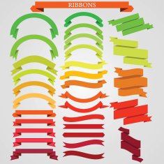 Ribbons vector set colorful N2