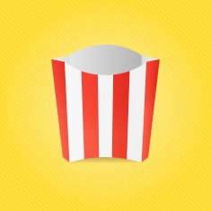 Realistic French Fries Paper Box N2