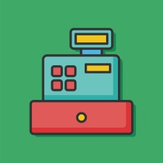Cash register color line icon