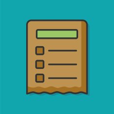 Shopping list color line icon free image download