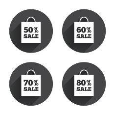 Sale bag tag icons Discount symbols N46