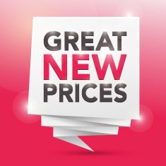 GREAT NEW PRICES poster design element