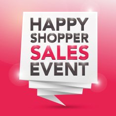 HAPPY SHOPPER SALES EVENT poster design element