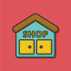 shop store color line icon