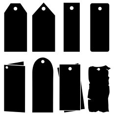Vector Set of Blank Tag Silhouettes N2