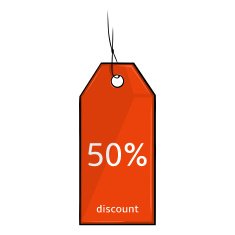 Vector Single Cartoon Discount Tag N2