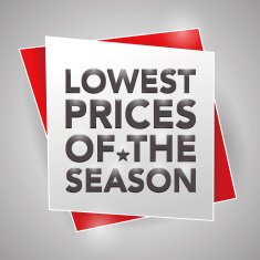 LOWEST PRICES OF THE SEASON poster design element N2