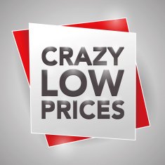 CRAZY LOW PRICES poster design element N2
