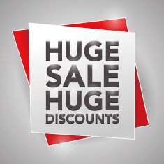 HUGE SALE DISCOUNTS poster design element N2