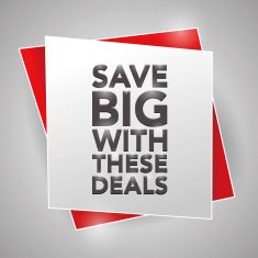 SAVE BIG WITH THESE DEALS poster design element N2