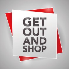 get out and shop poster design element N2