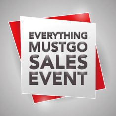 EVERYTHING MUST GO SALES EVENT poster design element N2