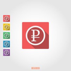 Rouble flat icon N2