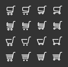 shopping cart icon set line version vector eps10