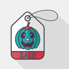 Halloween SALE flat icon with long shadow eps10 N5