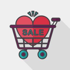 Valentine's Day SALE flat icon with long shadow eps10 N21