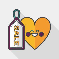 Valentine's Day SALE flat icon with long shadow eps10 N22