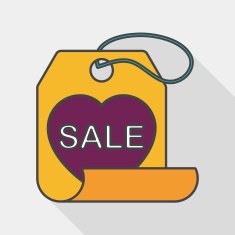 Valentine's Day SALE flat icon with long shadow eps10 N23