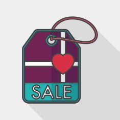Valentine's Day SALE flat icon with long shadow eps10 N24