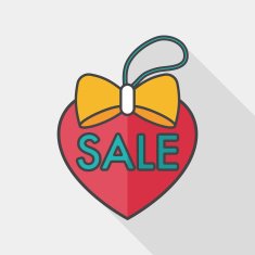 Valentine's Day SALE flat icon with long shadow eps10 N25