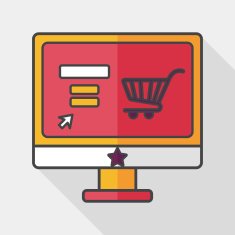 online shopping flat icon with long shadow eps10 N19