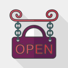 shopping store sign flat icon with long shadow eps10 N33