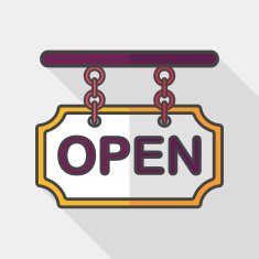 shopping store sign flat icon with long shadow eps10 N34