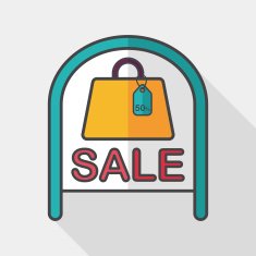 shopping store sale sign flat icon with long shadow eps10 N5