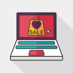 online shopping flat icon with long shadow eps10 N20