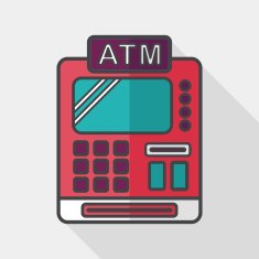 shopping cash register flat icon with long shadow eps10 N3
