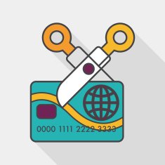 credit card flat icon with long shadow eps10 N15