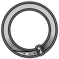Decorative frame old leather belt with buckle N2