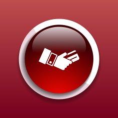 Bank credit card with hand vector illustration