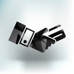 Bank credit card with hand vector illustration N3