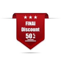 Final Discount 50 Off label