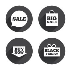 Sale speech bubble icons Buy now arrow symbol N8