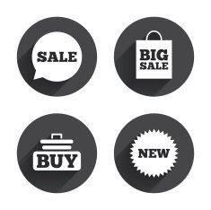 Sale speech bubble icon Buy cart symbol N5