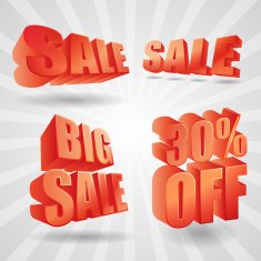 vector sale design elements 3d