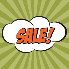 Speech Bubble in Pop-Art Style with message " SALE" N3