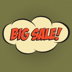 Speech Bubble in Pop-Art Style with message " BIG SALE"