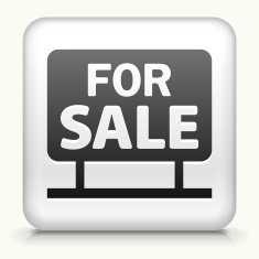 Square Button with For Sale Sign