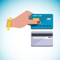 hand holding credit card cash concept
