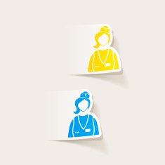 realistic design element saleswoman N6