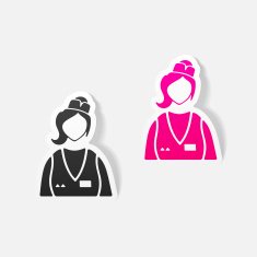 realistic design element saleswoman N7