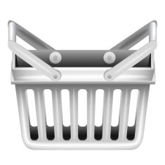 classic basket in front view isolated