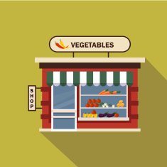 Restaurants and shops facade storefront vector detailed flat
