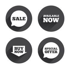 Sale icons Special offer speech bubbles symbols N27