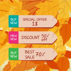 autumn leaves background with tags for seller N2