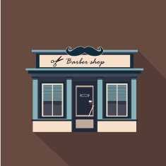 Restaurants and shops facade storefront vector detailed flat N4