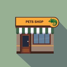 Restaurants and shops facade storefront vector detailed flat N5